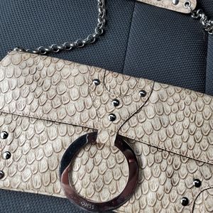 NWOT faux snakeskin Guess clutch